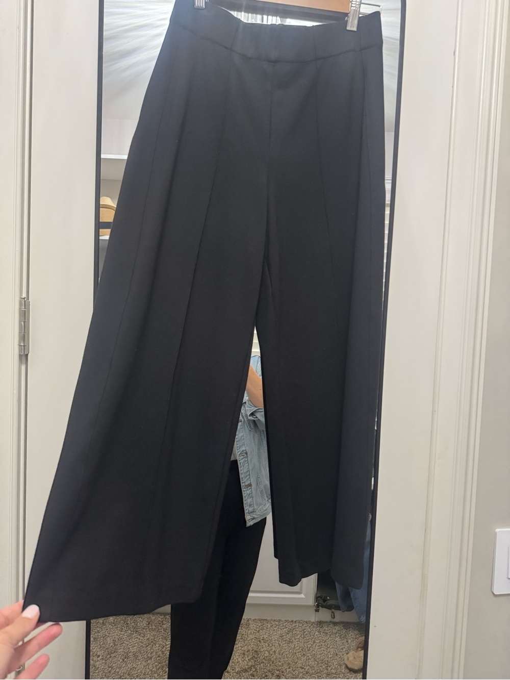 Jones New York Black Wide-Leg Pull-on Cropped Dress Pants